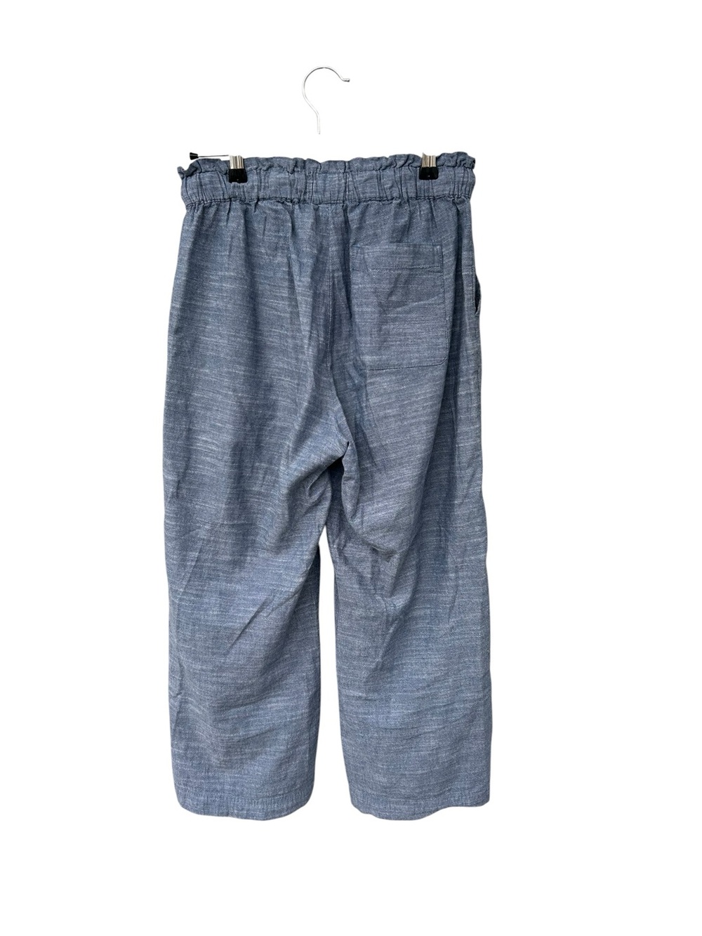 Pact Blue Chambray Cropped Pull-on Pants - 100% Organic Cotton - Size Medium - Picture 8 of 12
